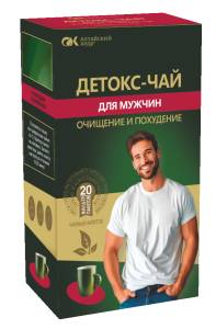Чайный напиток Детокс-чай для мужчин очищение и похудение Алтайский кедр 20 пакетиков