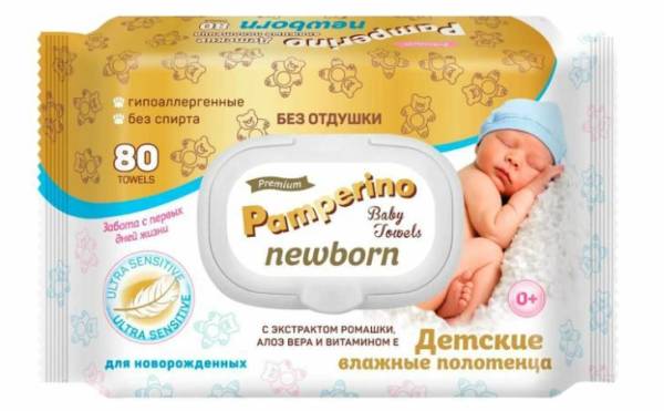 Салфетки влажные Памперино детские Newborn №80 фотография