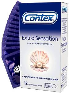 Презерватив Contex Extra Sensation с крупными точками и ребрами 12шт