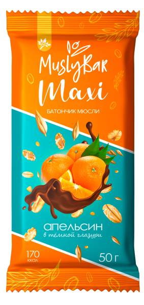 Изображение товара Батончик мюсли MuslyBar Maxi Апельсин 50г Батончик мюсли MuslyBar Maxi Апельсин 50г фотография